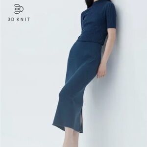 Uniqlo x Mame Kurogouchi 3D Knit Ribbed Long Skirt